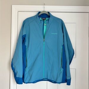 Patagonia men’s blue Adze softshell full zip jacket